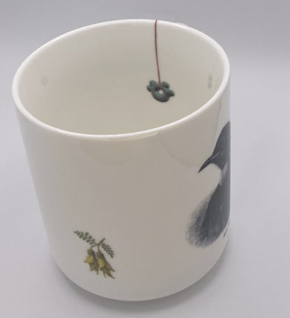 Rev. Tui -  large 460ml mug - Stamped Titirangi - Porcelain