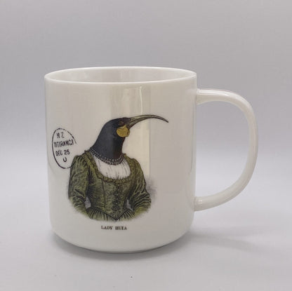 Lady Huia - large 460ml mug - Stamped Titirangi - Porcelain