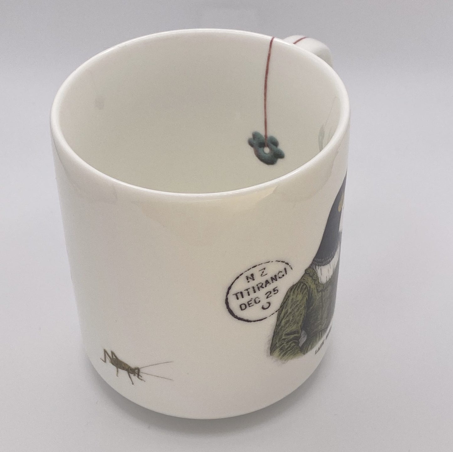 Lady Huia - large 460ml mug - Stamped Titirangi - Porcelain