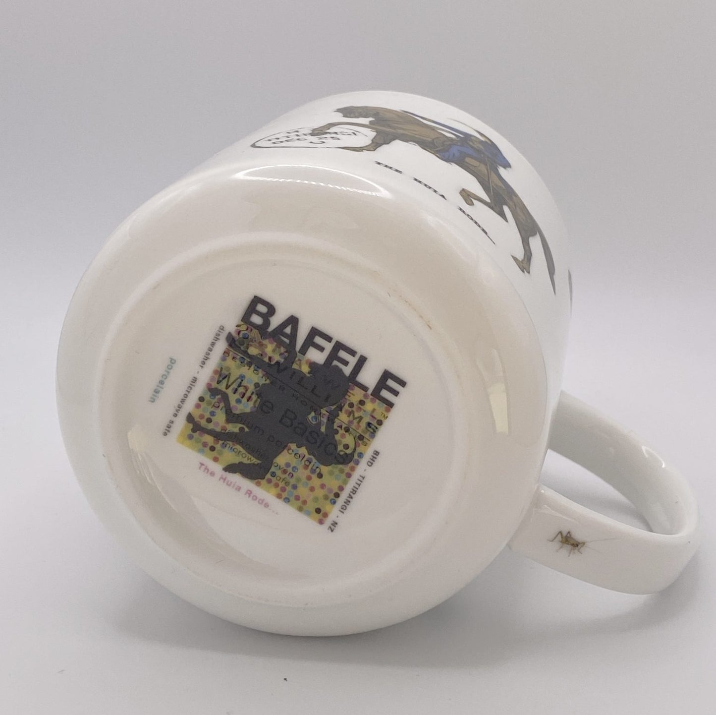 The Huia Rode... - large mug - Stamped Titirangi - Porcelain