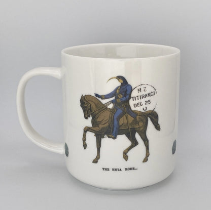The Huia Rode... - large mug - Stamped Titirangi - Porcelain