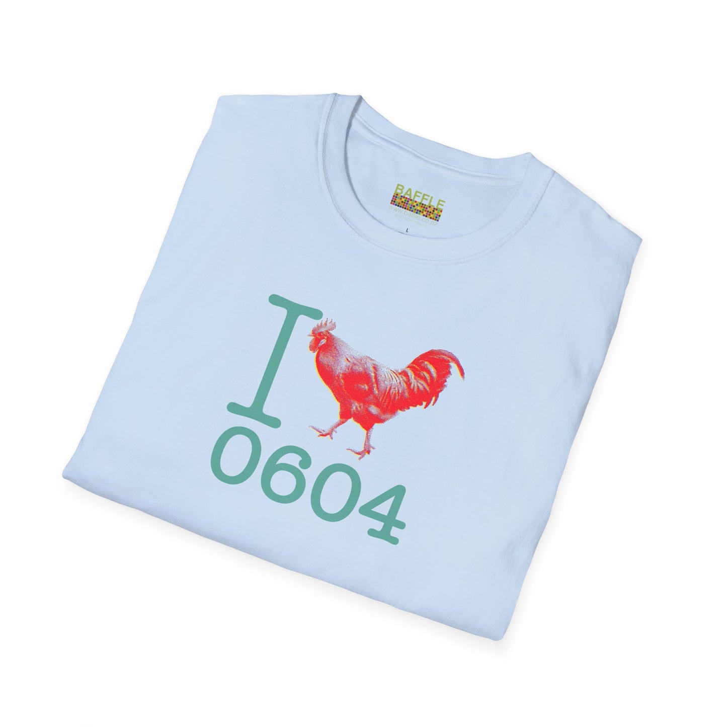 Titirangi Rooster Heart T-Shirt — I ROOSTER 0604 - Gildan 64000 Graphic Tee