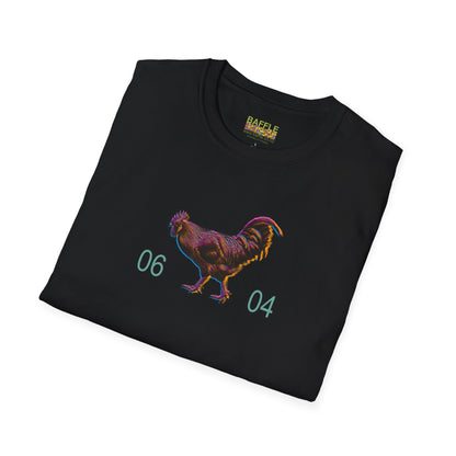 0604 ROOSTER HALF TONE BLUR - DARK - Gildan 64000 Graphic Tee