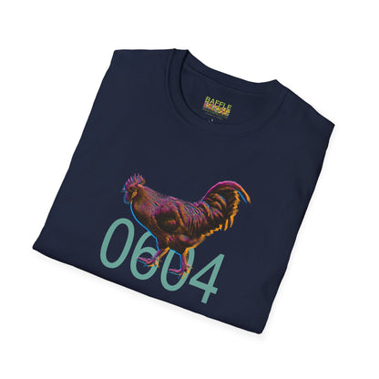0604 ROOSTER HALF TONE BLUR - DARK - Titirangi  - Gildan 64000 Graphic Tee