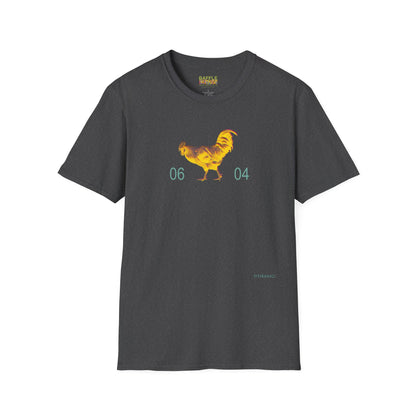 0604 ROOSTER HALF TONE BLUR - YELLOW - Titirangi  - Gildan 64000 Graphic Tee