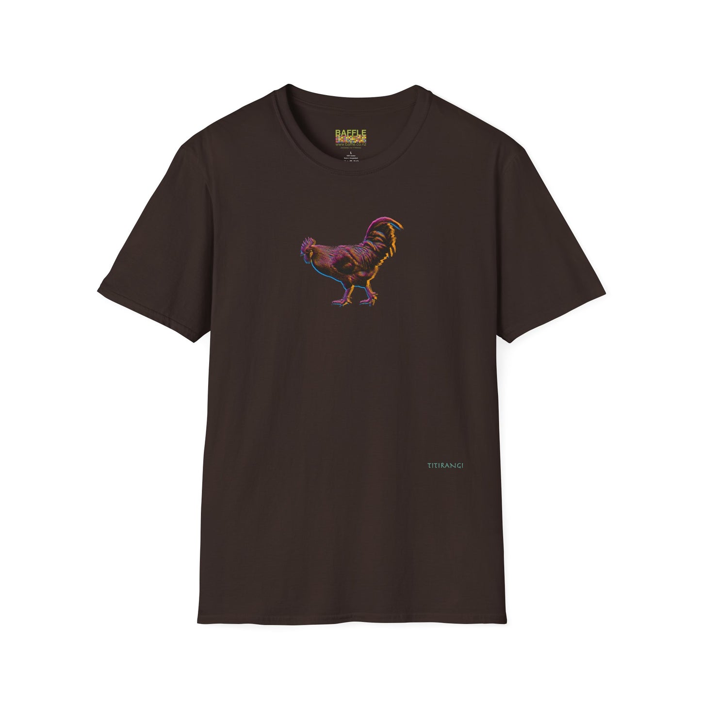 TITIRANGI ROOSTER HALF TONE BLUR - DARK - Gildan 64000 Graphic Tee