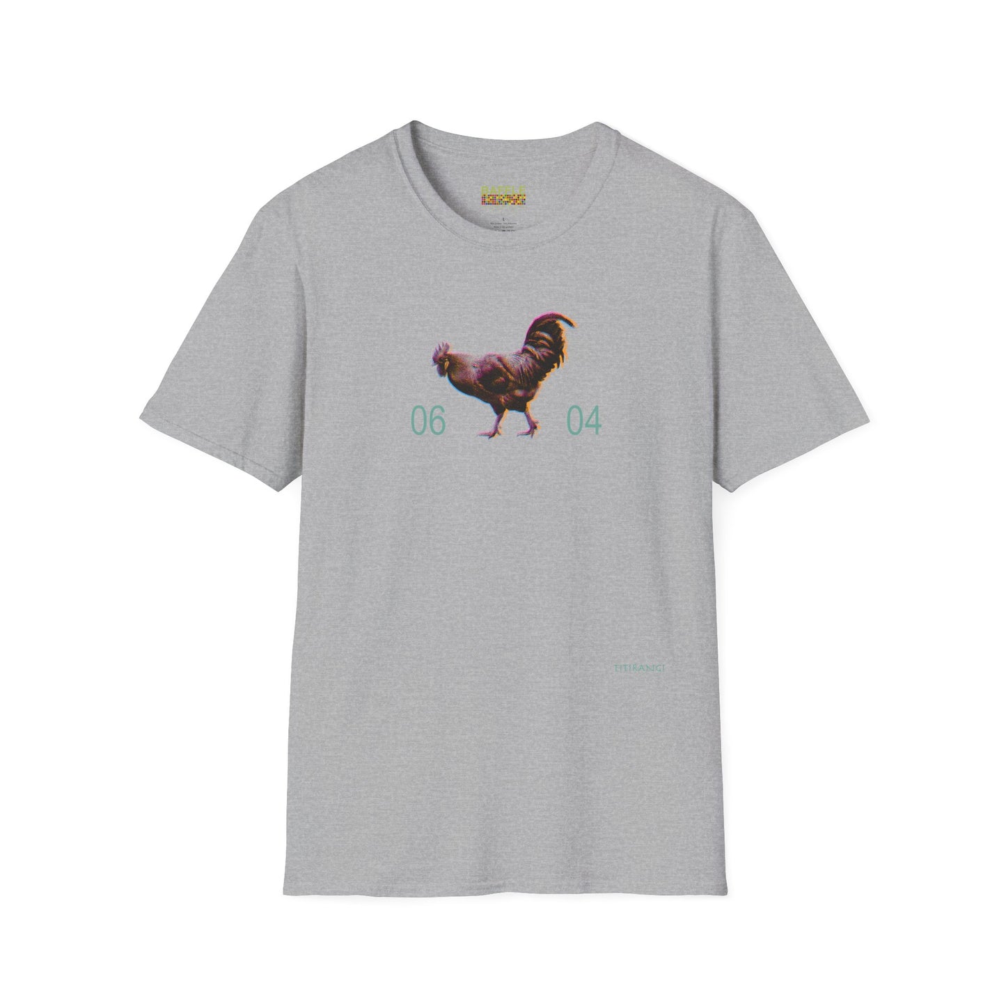 0604 ROOSTER HALF TONE BLUR - DARK - Gildan 64000 Graphic Tee