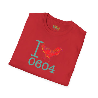 Titirangi Rooster Heart T-Shirt — I ROOSTER 0604 - Gildan 64000 Graphic Tee