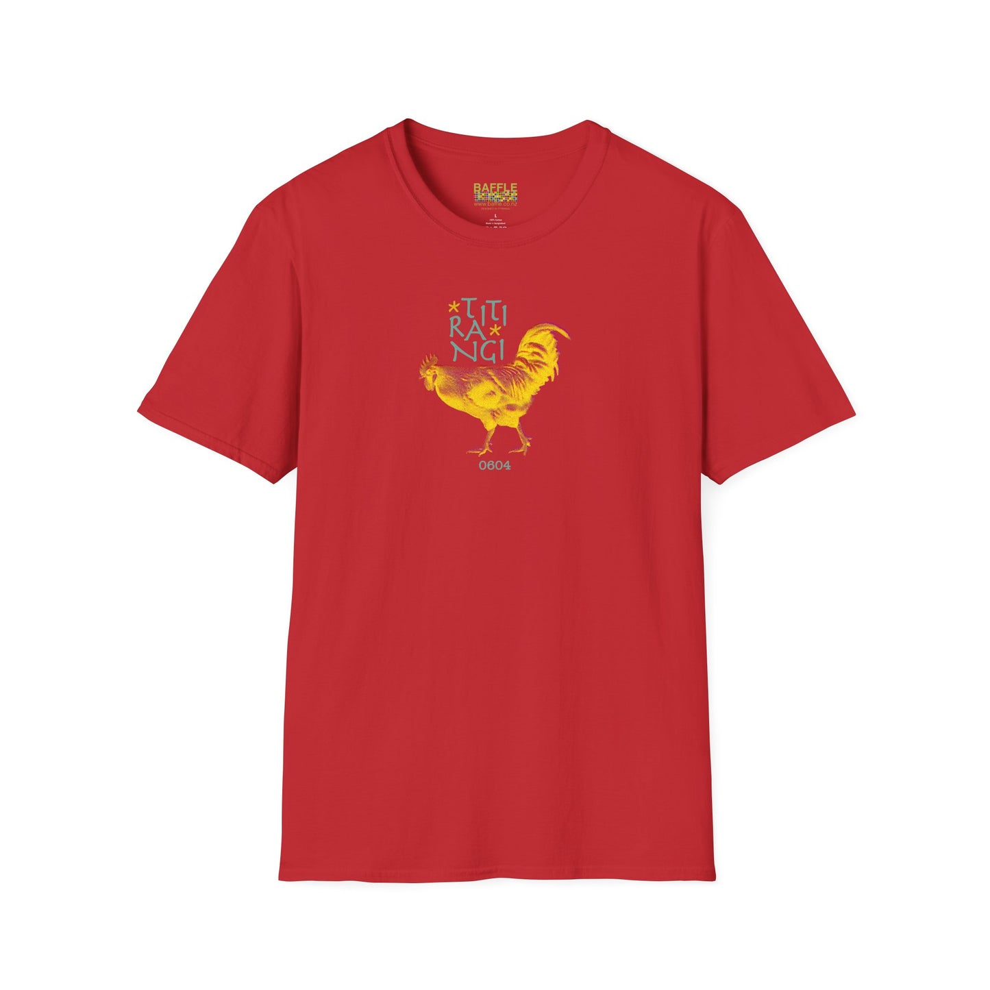 * NEW * TITIRANGI ROOSTER 0604 - Gildan 64000 Graphic Tee