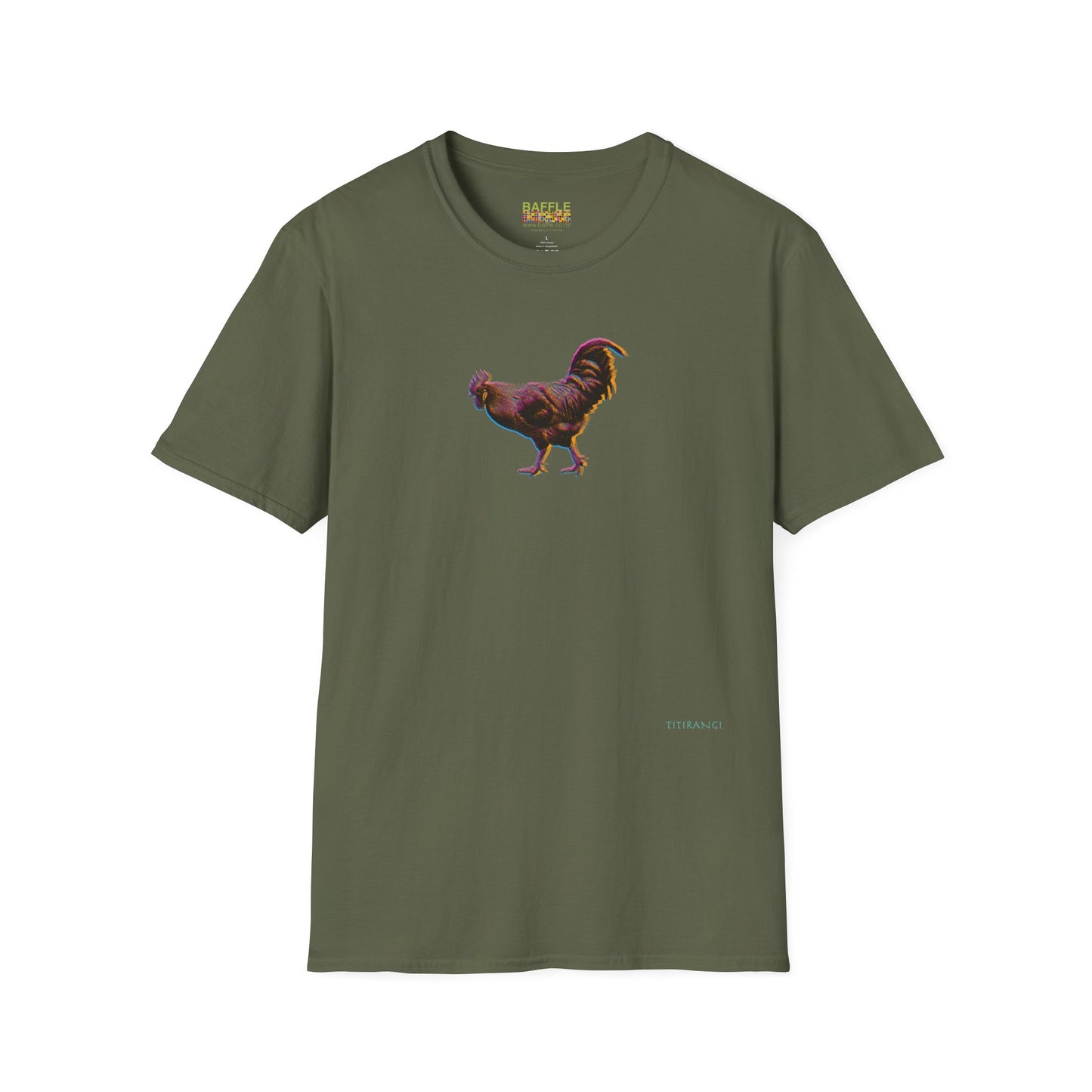 TITIRANGI ROOSTER HALF TONE BLUR - DARK - Gildan 64000 Graphic Tee