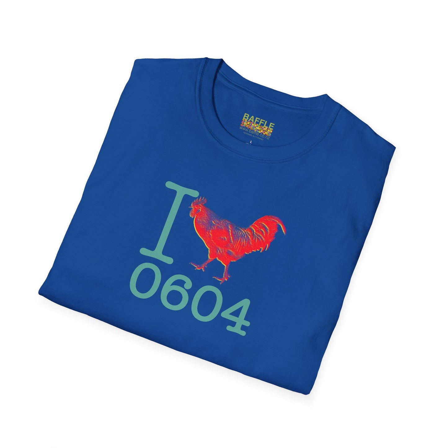 Titirangi Rooster Heart T-Shirt — I ROOSTER 0604 - Gildan 64000 Graphic Tee