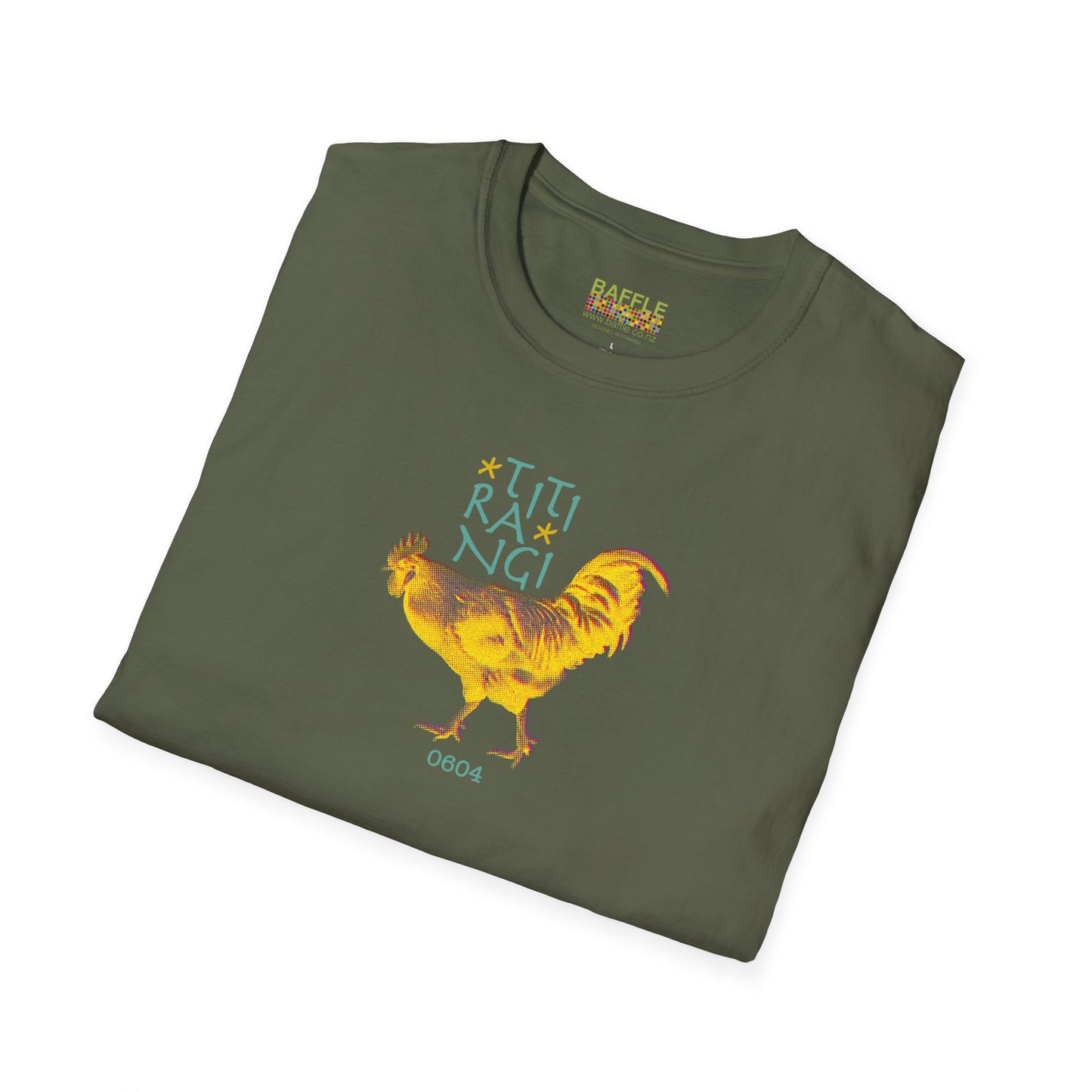 * NEW * TITIRANGI ROOSTER 0604 - Gildan 64000 Graphic Tee