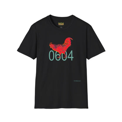 0604 ROOSTER HALF TONE BLUR - RED - Titirangi - Gildan 64000 Graphic Tee