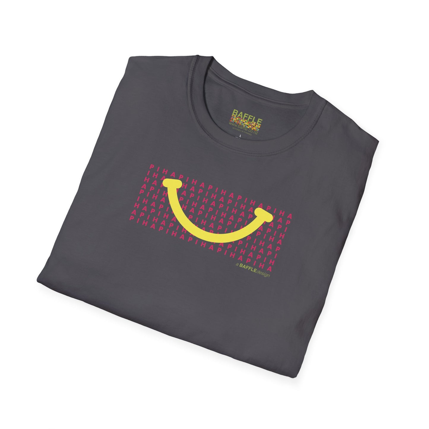 NEW - PIHA SMILE YELLOW - Gildan 64000 Graphic Tee