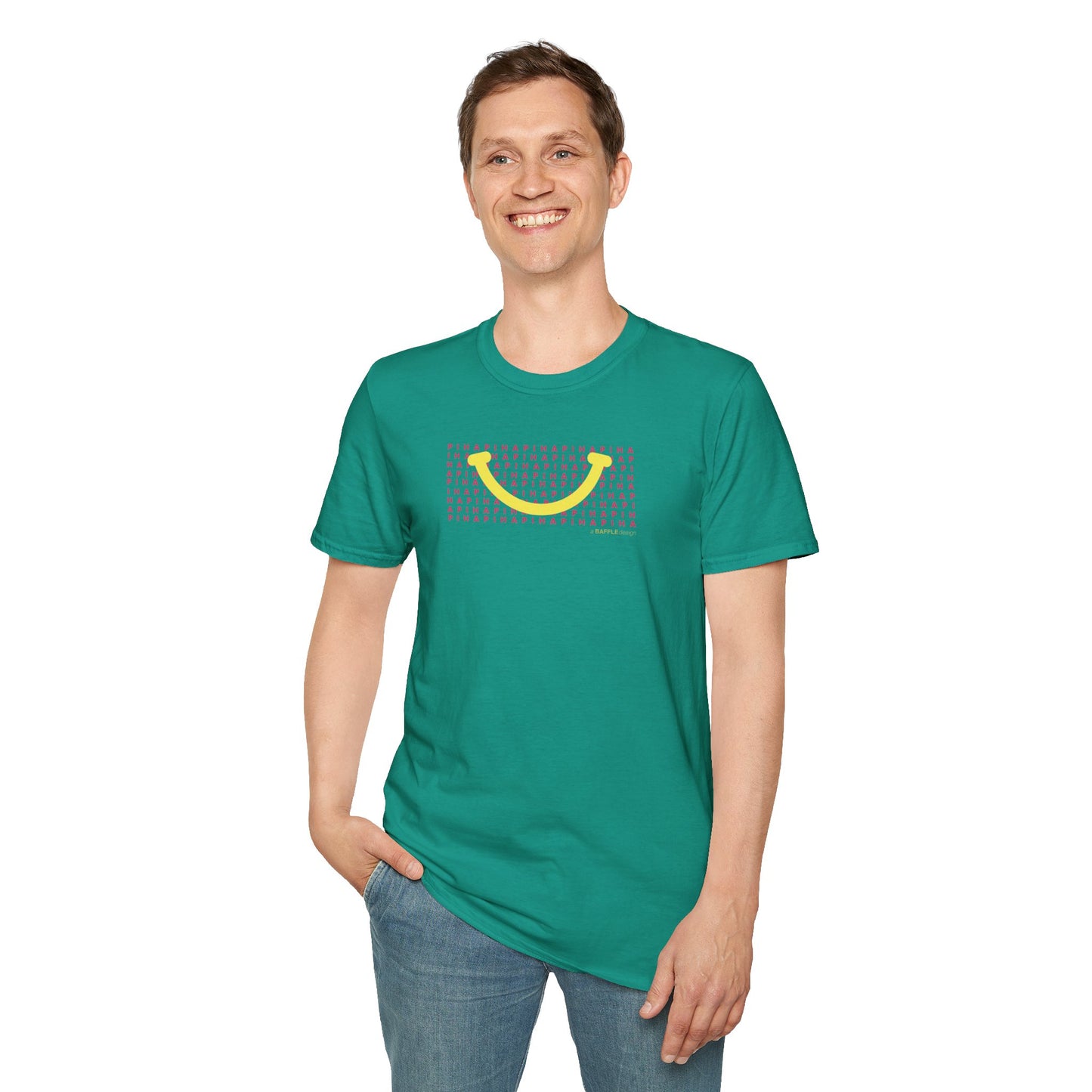 NEW - PIHA SMILE YELLOW - Gildan 64000 Graphic Tee