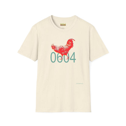 0604 ROOSTER HALF TONE BLUR - RED - Titirangi - Gildan 64000 Graphic Tee