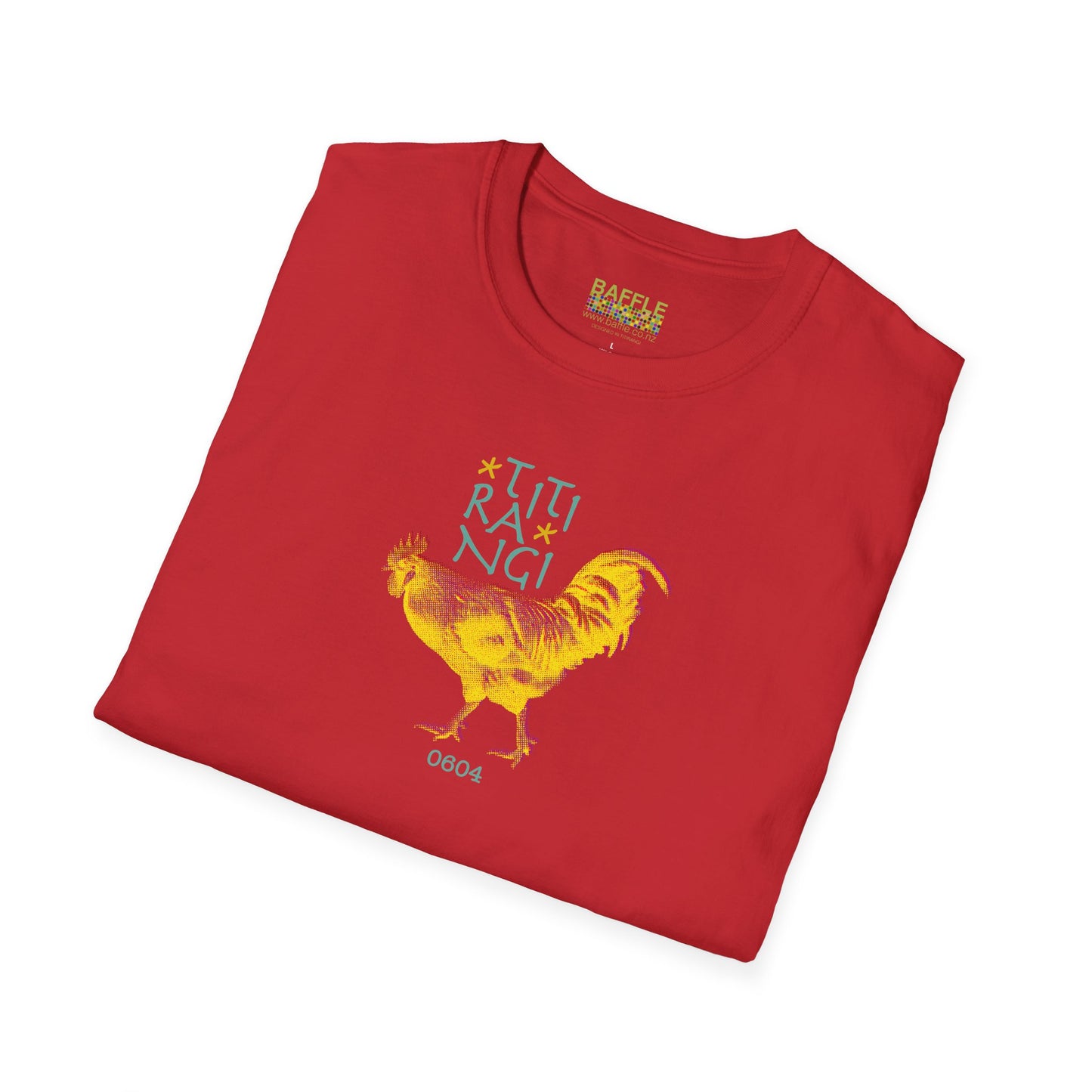 * NEW * TITIRANGI ROOSTER 0604 - Gildan 64000 Graphic Tee