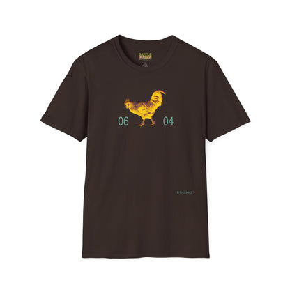 0604 ROOSTER HALF TONE BLUR - YELLOW - Titirangi  - Gildan 64000 Graphic Tee