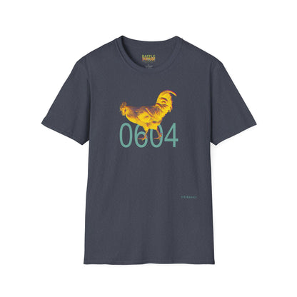 0604 ROOSTER HALF TONE BLUR - YELLOW - Titirangi - Gildan 64000 Graphic Tee