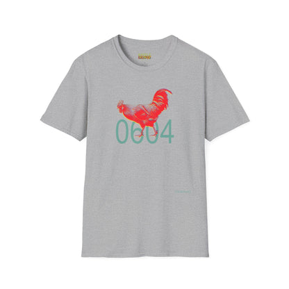 0604 ROOSTER HALF TONE BLUR - RED - Titirangi - Gildan 64000 Graphic Tee
