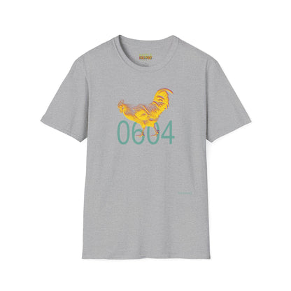 0604 ROOSTER HALF TONE BLUR - YELLOW - Titirangi - Gildan 64000 Graphic Tee