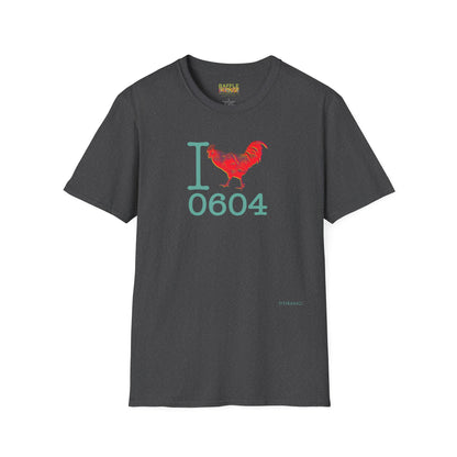 Titirangi Rooster Heart T-Shirt — I ROOSTER 0604 - Gildan 64000 Graphic Tee