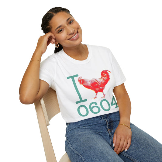 Titirangi Rooster Heart T-Shirt — I ROOSTER 0604 - Gildan 64000 Graphic Tee