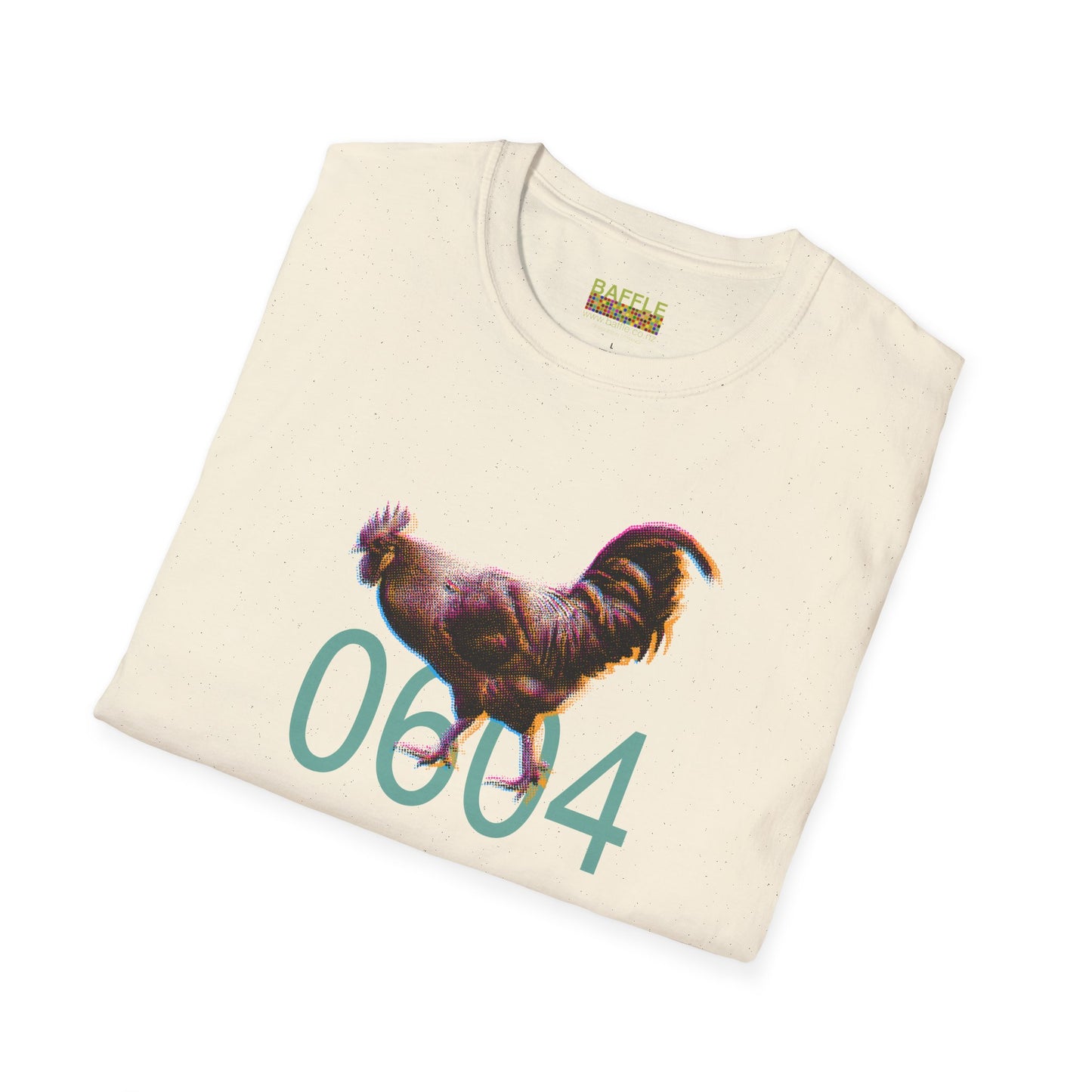 0604 ROOSTER HALF TONE BLUR - DARK - Titirangi  - Gildan 64000 Graphic Tee