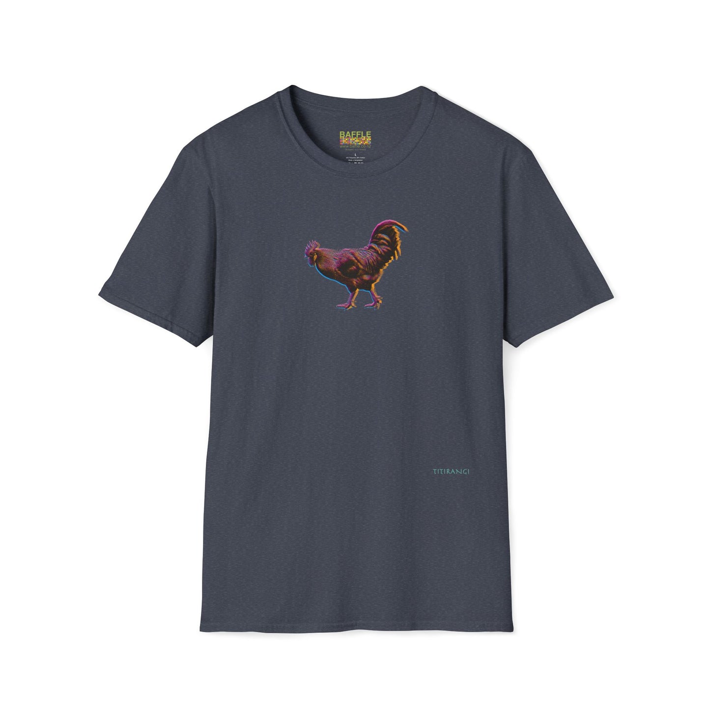 TITIRANGI ROOSTER HALF TONE BLUR - DARK - Gildan 64000 Graphic Tee
