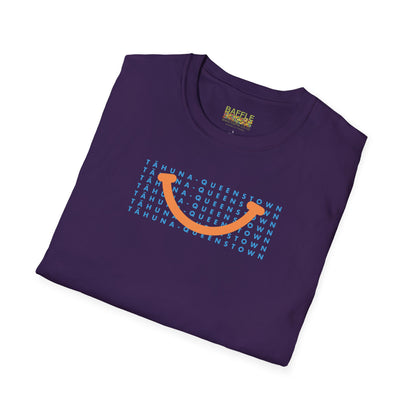 NEW - TĀHUNA - QUEENSTOWN SMILE LIGHT BLUE - Gildan 64000 Graphic Tee