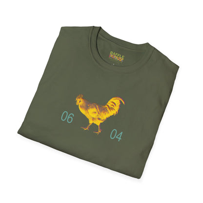 0604 ROOSTER HALF TONE BLUR - YELLOW - Titirangi  - Gildan 64000 Graphic Tee
