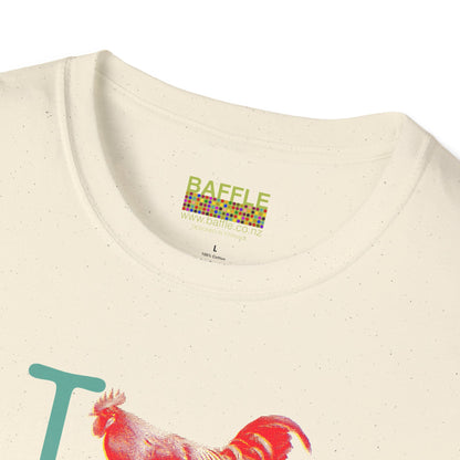 Titirangi Rooster Heart T-Shirt — I ROOSTER 0604 - Gildan 64000 Graphic Tee