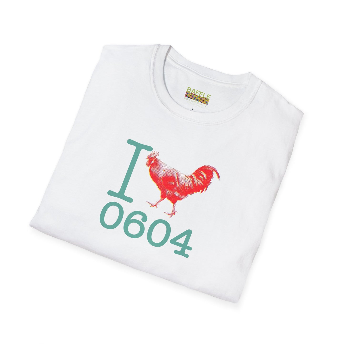 Titirangi Rooster Heart T-Shirt — I ROOSTER 0604 - Gildan 64000 Graphic Tee