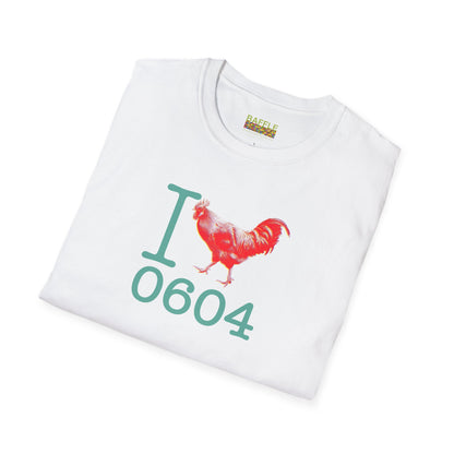 Titirangi Rooster Heart T-Shirt — I ROOSTER 0604 - Gildan 64000 Graphic Tee