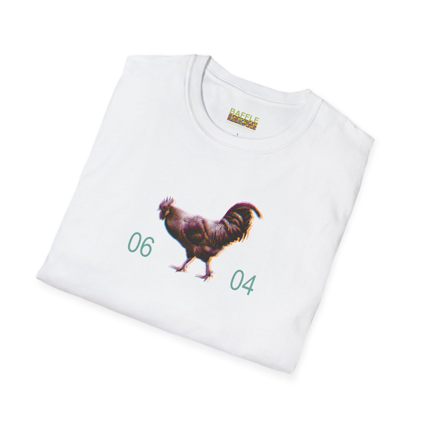 0604 ROOSTER HALF TONE BLUR - DARK - Gildan 64000 Graphic Tee