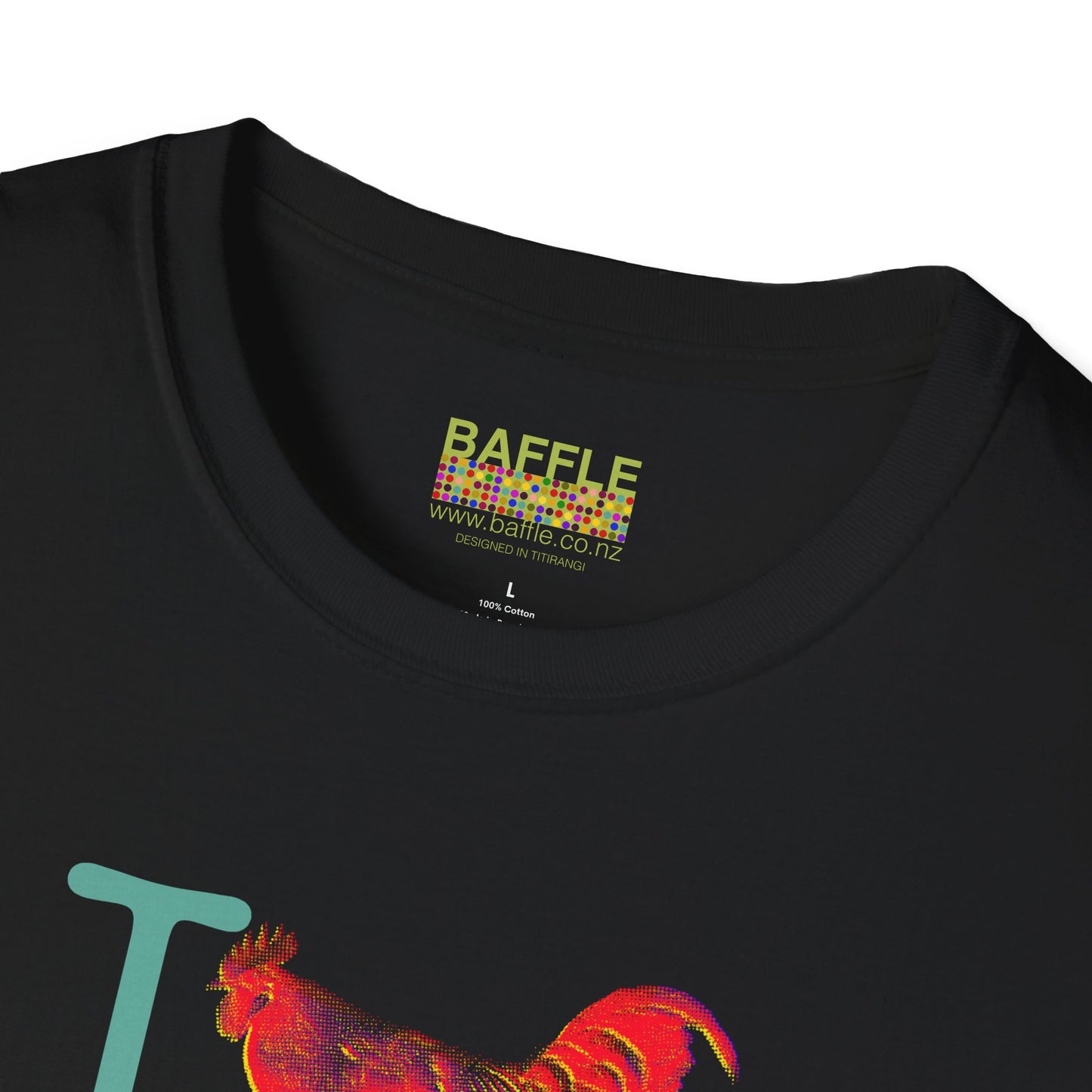 Titirangi Rooster Heart T-Shirt — I ROOSTER 0604 - Gildan 64000 Graphic Tee