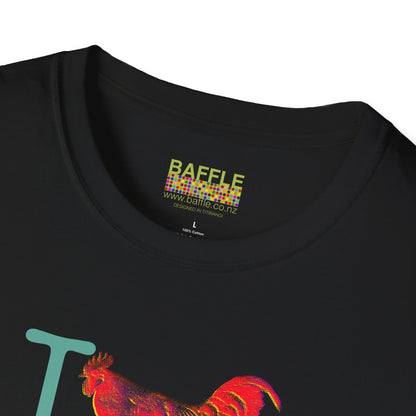 Titirangi Rooster Heart T-Shirt — I ROOSTER 0604 - Gildan 64000 Graphic Tee
