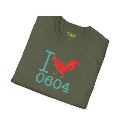 Titirangi Rooster Heart T-Shirt — I ROOSTER 0604 - Gildan 64000 Graphic Tee