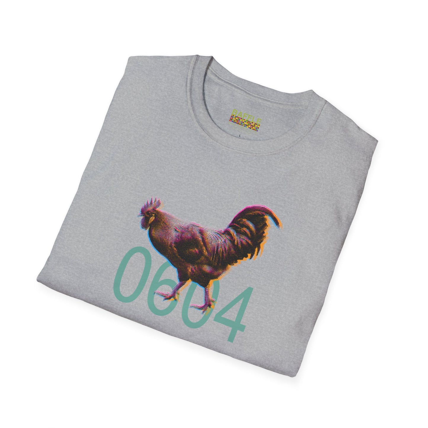 0604 ROOSTER HALF TONE BLUR - DARK - Titirangi  - Gildan 64000 Graphic Tee