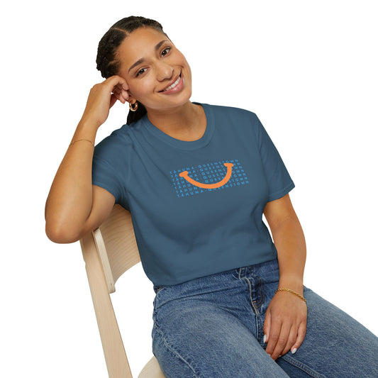 NEW - TĀHUNA - QUEENSTOWN SMILE LIGHT BLUE - Gildan 64000 Graphic Tee