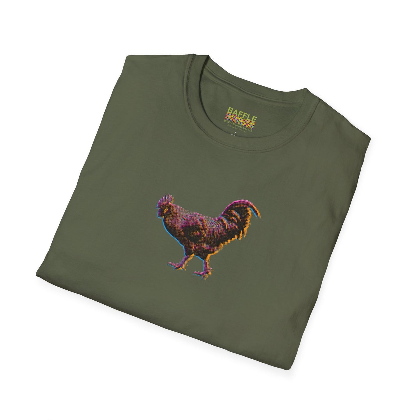 TITIRANGI ROOSTER HALF TONE BLUR - DARK - Gildan 64000 Graphic Tee