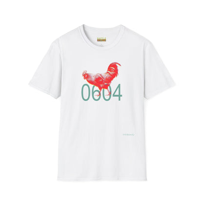 0604 ROOSTER HALF TONE BLUR - RED - Titirangi - Gildan 64000 Graphic Tee
