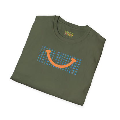 NEW - TĀHUNA - QUEENSTOWN SMILE LIGHT BLUE - Gildan 64000 Graphic Tee