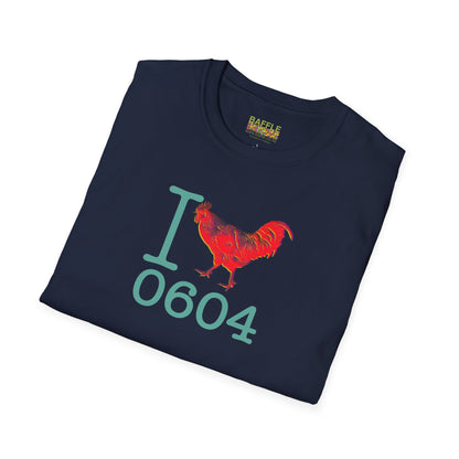 Titirangi Rooster Heart T-Shirt — I ROOSTER 0604 - Gildan 64000 Graphic Tee