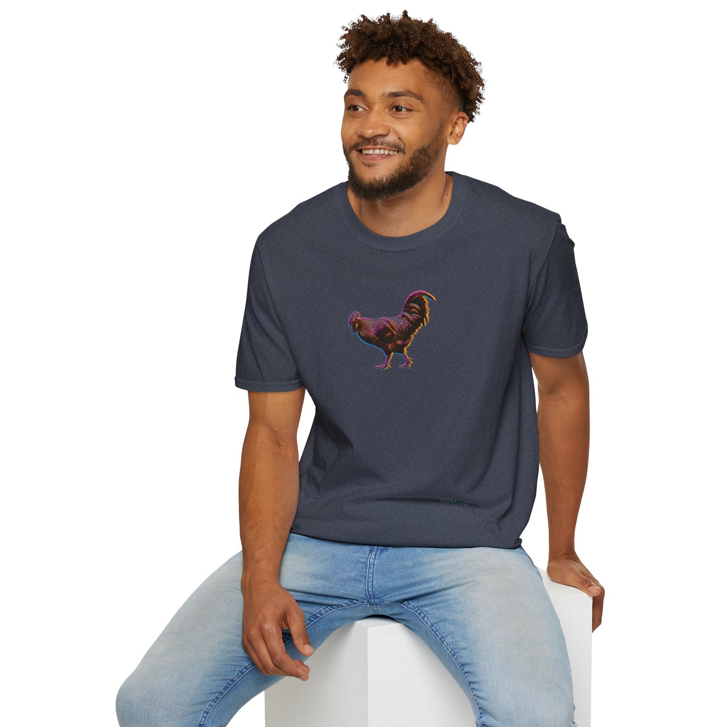 TITIRANGI ROOSTER HALF TONE BLUR - DARK - Gildan 64000 Graphic Tee