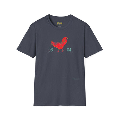 0604 ROOSTER HALF TONE BLUR - RED - Titirangi  - Gildan 64000 Graphic Tee