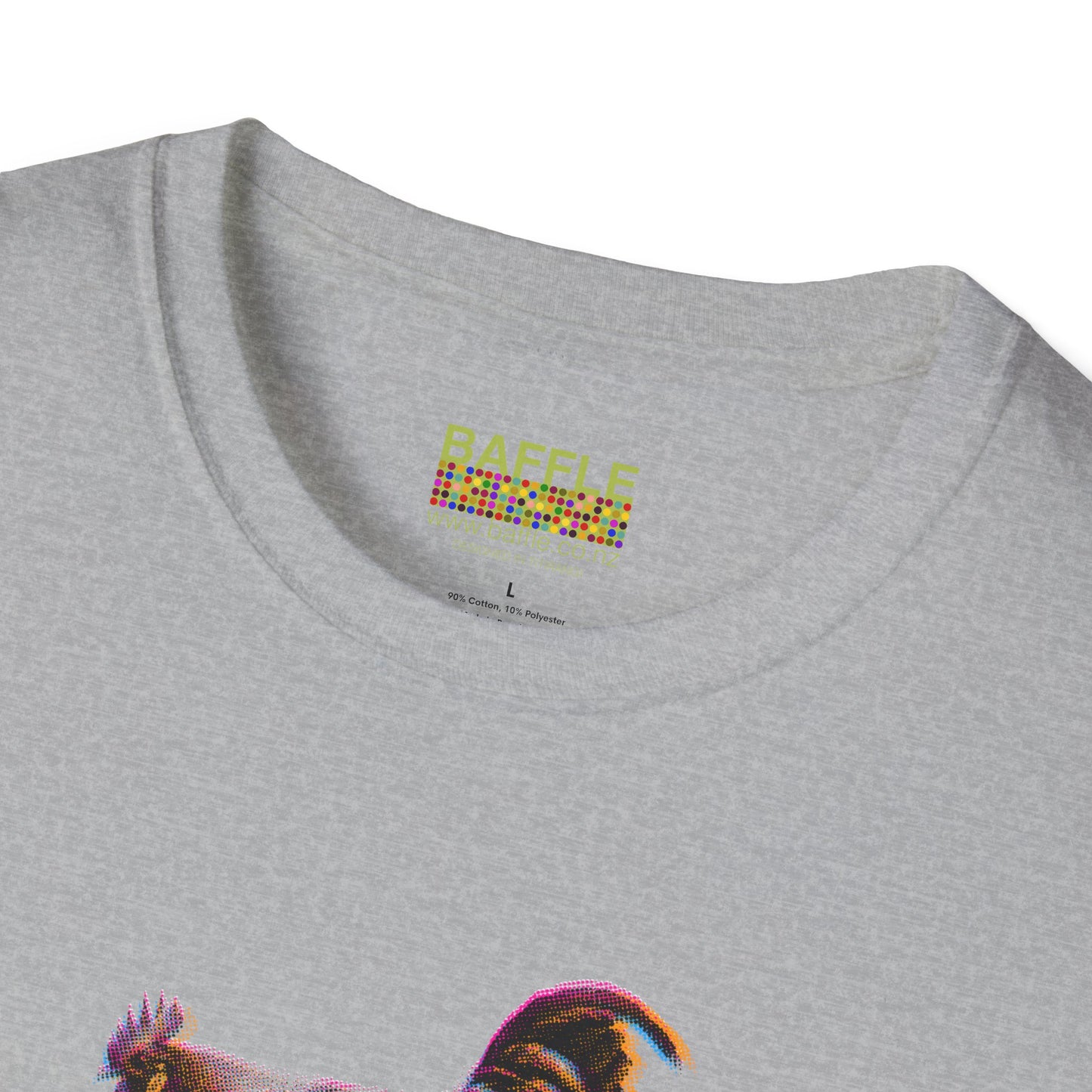 0604 ROOSTER HALF TONE BLUR - DARK - Gildan 64000 Graphic Tee