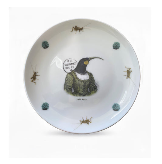 Lady Huia - 16 cm small side plate - Stamped Titirangi  - Bone China