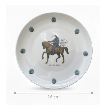 The Huia Rode... - 16 cm small side plate -   Stamped Titirangi  - Bone China