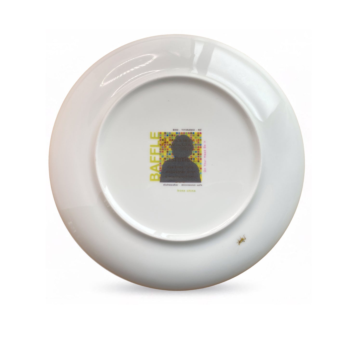 On Your Head Be It - 16 cm small side plate -  Stamped Titirangi  - Bone China